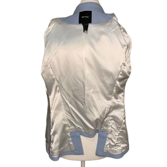 Smythe Classic Duchess Blazer Light Blue Size 4 Wool Lapel Collared Jacket - Picture 9 of 12